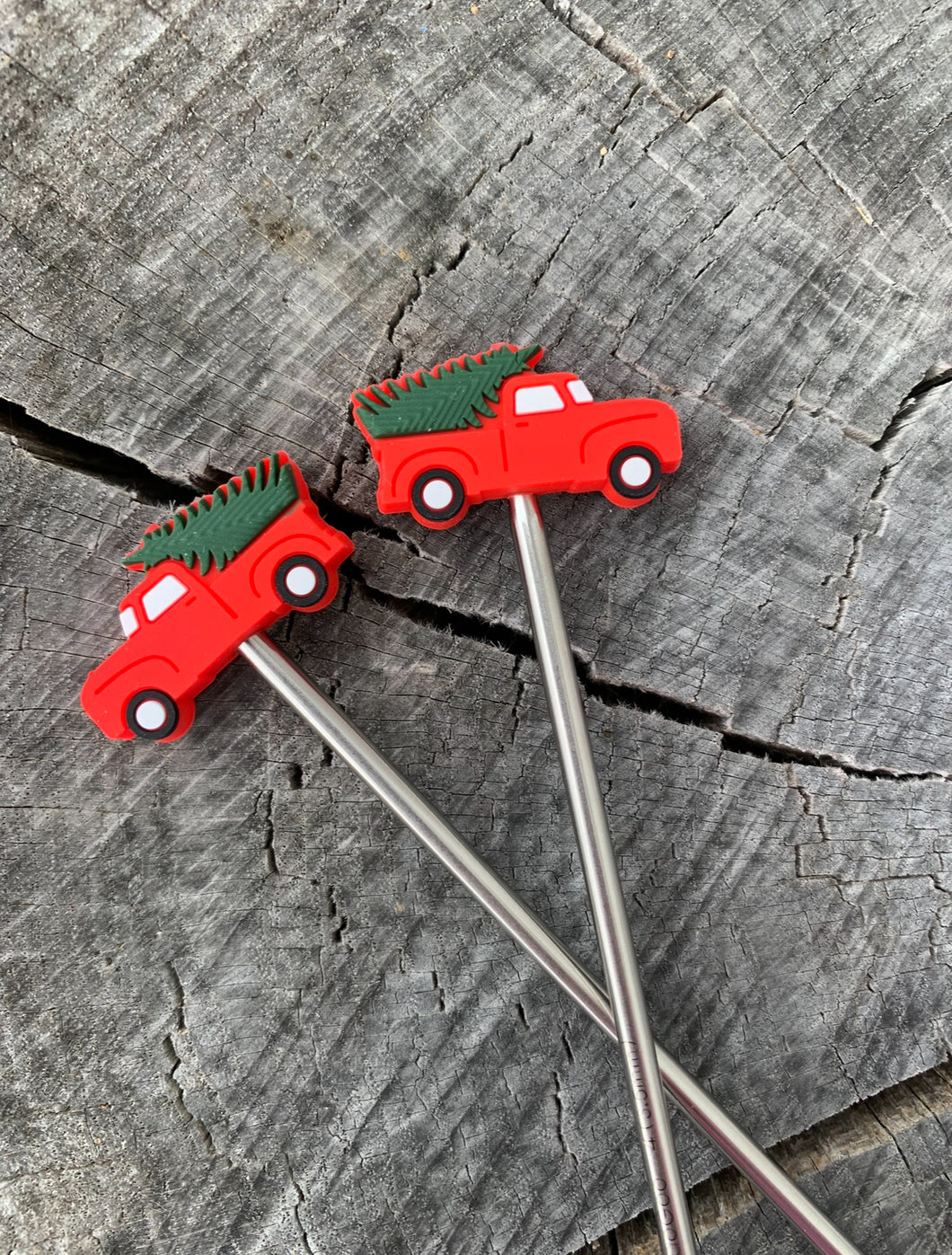 Little Red Truck Haulin’ A Christmas Tree Stitch Stoppers