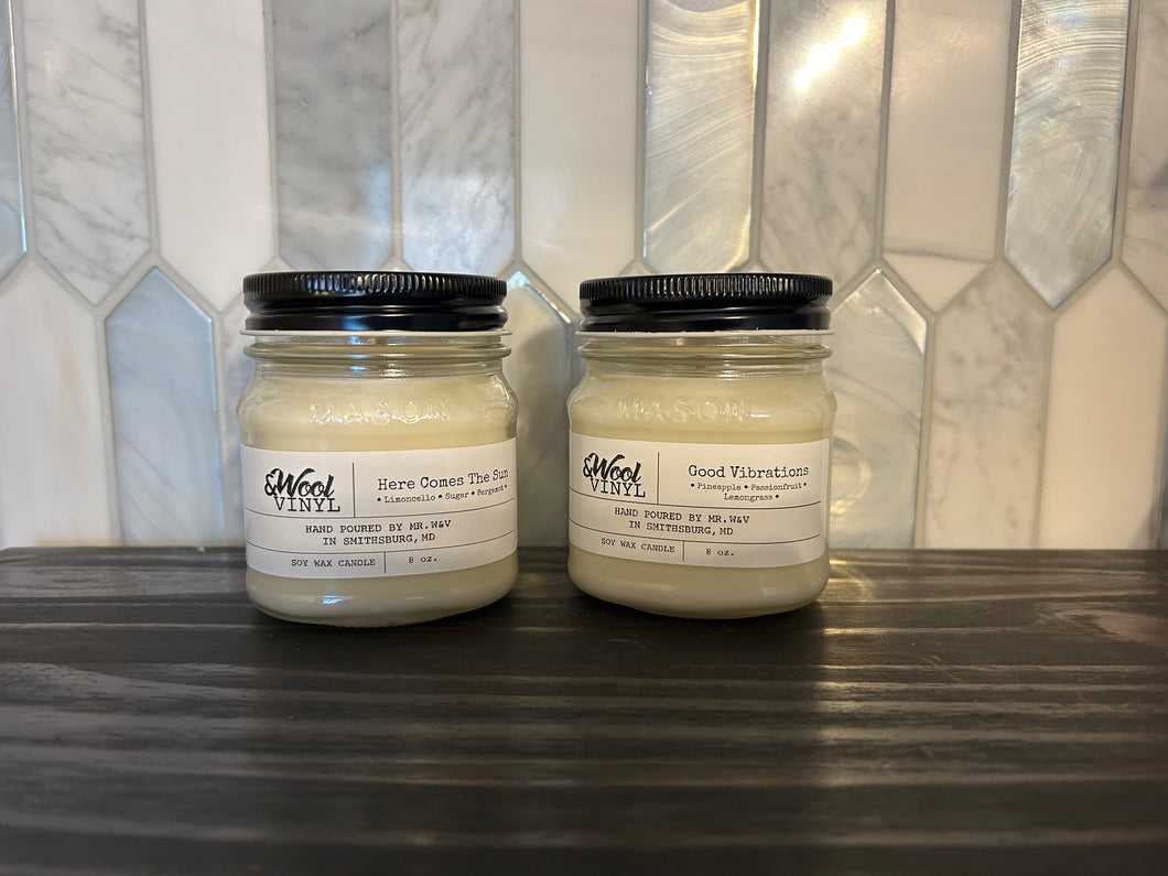 Soy Wax Candle Mini Mason Jar- 8oz